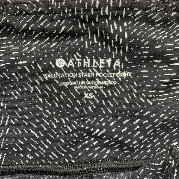 ATHLETA Black Printed Stash Pocket Salutation XS - Picture 5 of 5